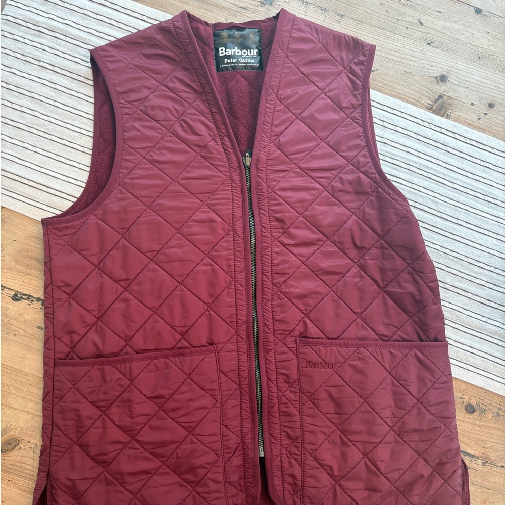Barbour Maroon Quilted Vest